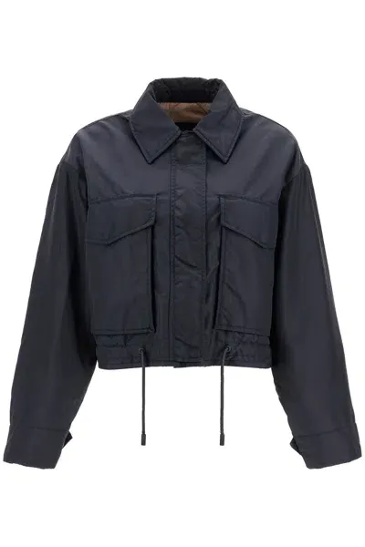 Weekend Max Mara Reversible Cropped Bomber Jacket In Blue