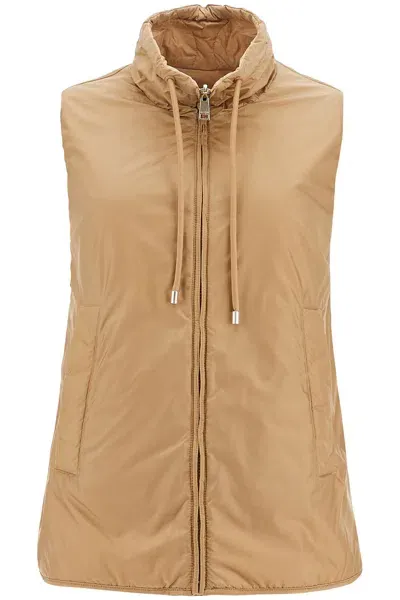 Weekend Max Mara Reversible Water-resistant Canvas Vest In Beige