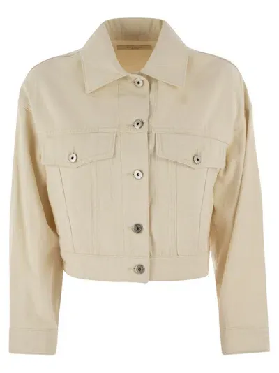 Weekend Max Mara Ribe Cropped Jacket In Ecru