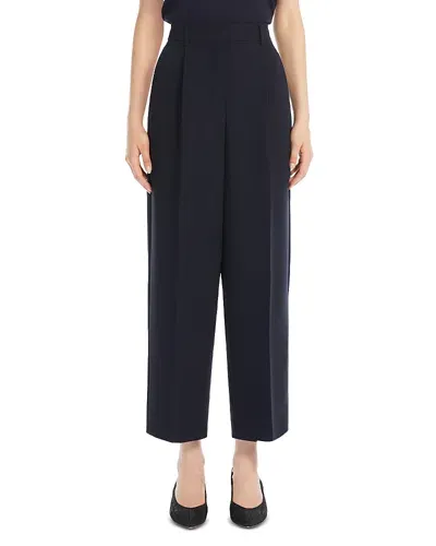 Weekend Max Mara Ronchi Pleated Straight Leg Pants In Navy