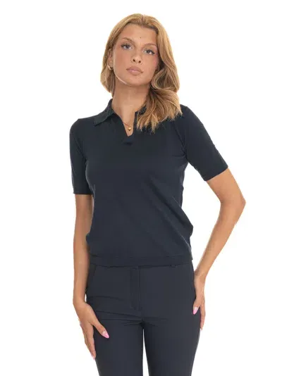 Weekend Max Mara Roncolo Short-sleeved Polo Shirt In Blue