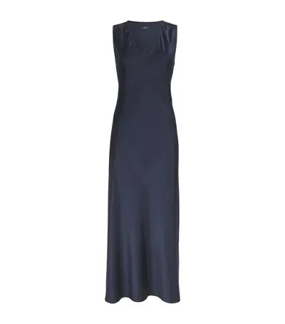 Weekend Max Mara Satin Midi Dress In Blue