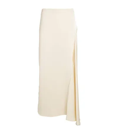 Weekend Max Mara Satin Midi Skirt In White