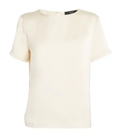 Weekend Max Mara Satin T-shirt In White