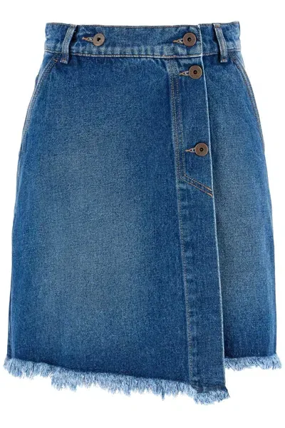 Weekend Max Mara Short Wrap Skirt With Pockets In Blue