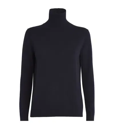 Weekend Max Mara Silk-blend High-neck Sweater In Blue