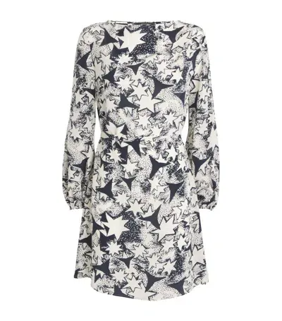 Weekend Max Mara Silk Star Print Dress In Navy