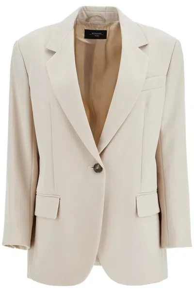 Weekend Max Mara Single-breasted Cavalry Blazer In Beige