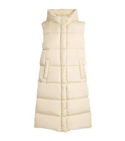 Weekend Max Mara Sleeveless Longline Puffer Jacket In White