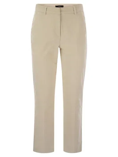 Weekend Max Mara Straight Cut Ribbed Trousers In White