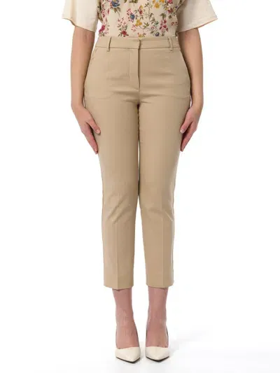 Weekend Max Mara Straight Leg Cropped Trousers In Beige