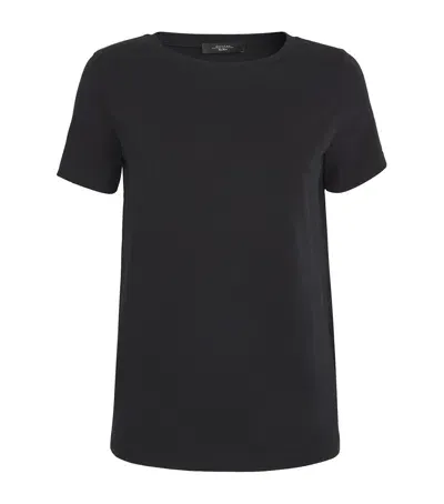 Weekend Max Mara Stretch Organic Cotton T-shirt In Black