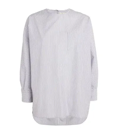 Weekend Max Mara Striped Poplin Blouse In Blue