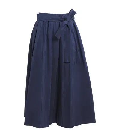 Weekend Max Mara Taffeta Midi Skirt In Blue