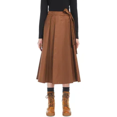 Weekend Max Mara Tema A-line Midi Wrap Skirt In Tobacco