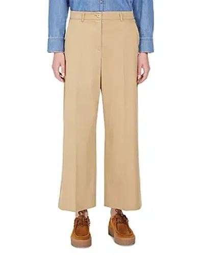 Weekend Max Mara Urial Cropped Straight Leg Pants In Beige