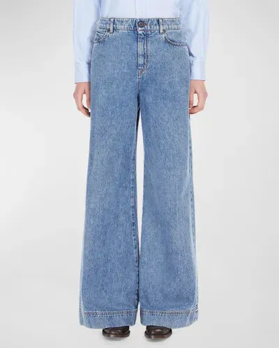 Weekend Max Mara Vega Wide-leg Denim Jeans In Navy