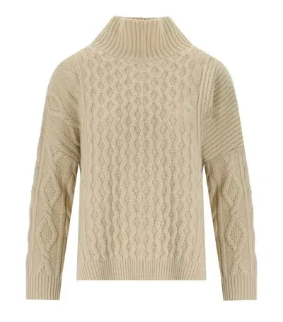 Weekend Max Mara Veneto Sand Turtleneck Jumper In Beige