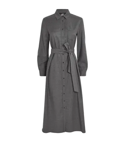 Weekend Max Mara Virgin Wool Shirt Dress In Grey