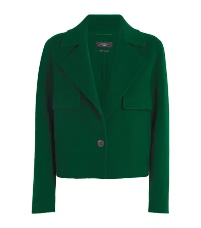 Weekend Max Mara Virgin Wool Short Jacket In Green