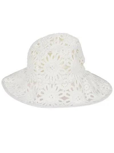 Weekend Max Mara White Macramé Bucket Hat