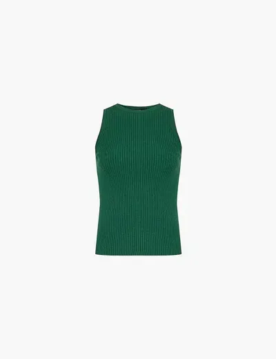 Weekend Max Mara Womens Green Sleeveless Slim-fit Knitted Top