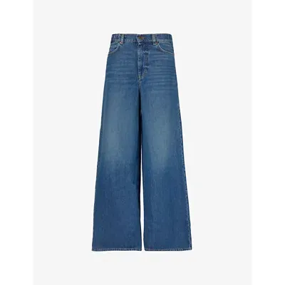 Weekend Max Mara Womens Vy Wide-leg Denim Jeans In Navy