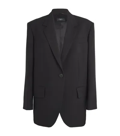 Weekend Max Mara Wool Boxy-fit Blazer In Black