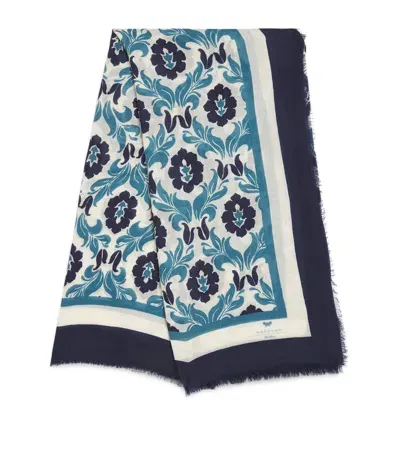 Weekend Max Mara Wool Printed Scarf In White