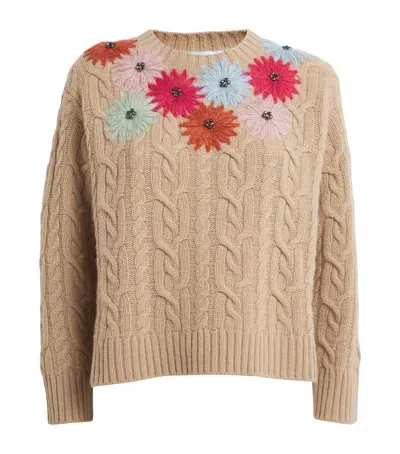 Weekend Max Mara X Lucy Hale Embroidered Sweater In Beige