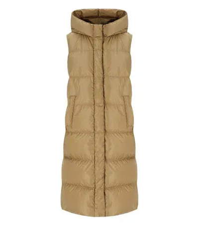 Weekend Max Mara Zimino Camel Sleeveless Down Jacket In Beige