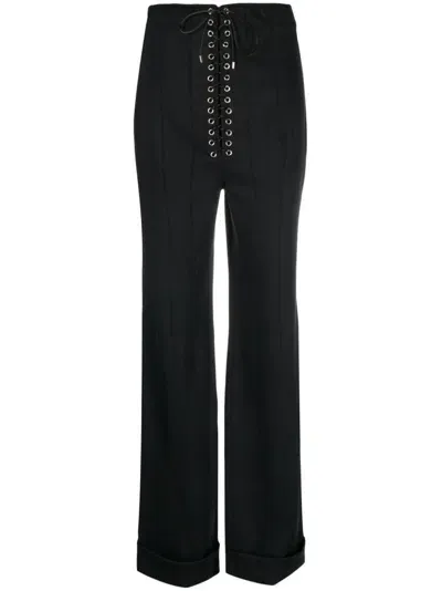 Weinsanto Tie-fastening High-waisted Trousers In Black