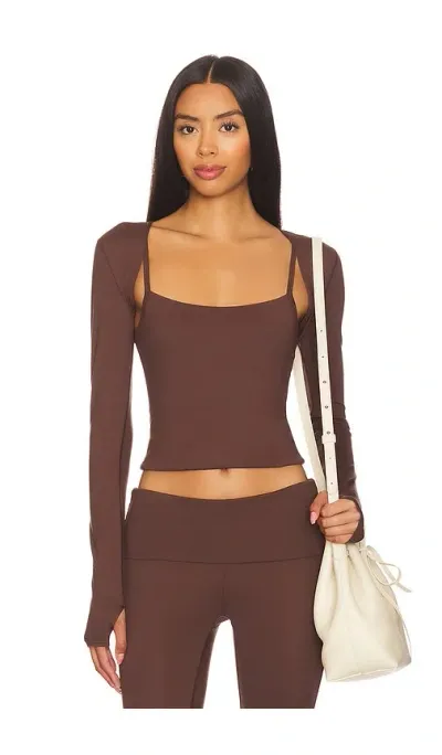 Wellbeing + Beingwell Loungewell Light Tate Shrug In Brown