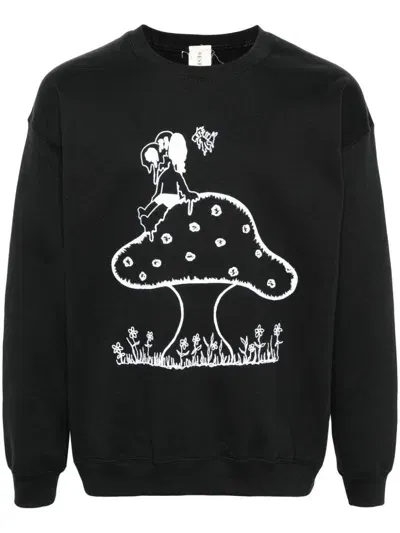 Westfall Mushroom-print Sweatshirt In Schwarz