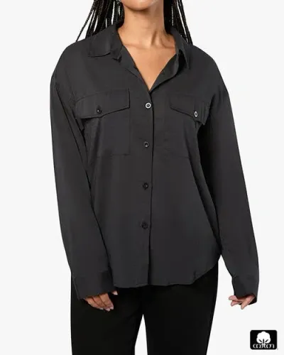 Weworewhat Boxy Button Down Shirt In Black