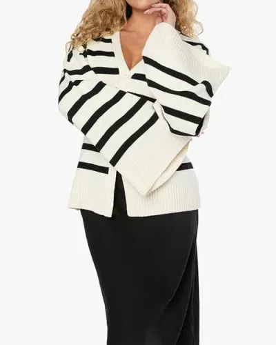 Weworewhat Cinched Waist Cardigan In Ivory/black