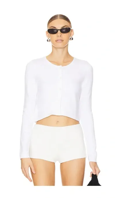 Weworewhat Cropped Cardigan In Classic White