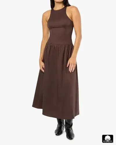 Weworewhat Halter Midi Dress In Brown