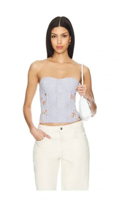 Weworewhat Lace Corset Top In Multi