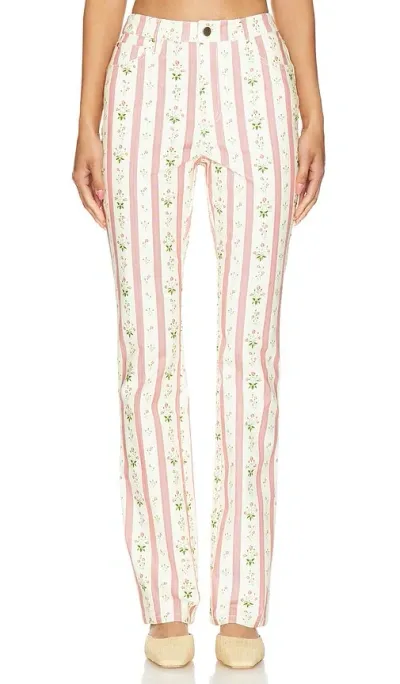 Weworewhat Mid Rise Ankle Flare Pant In Lemon Icing Multi