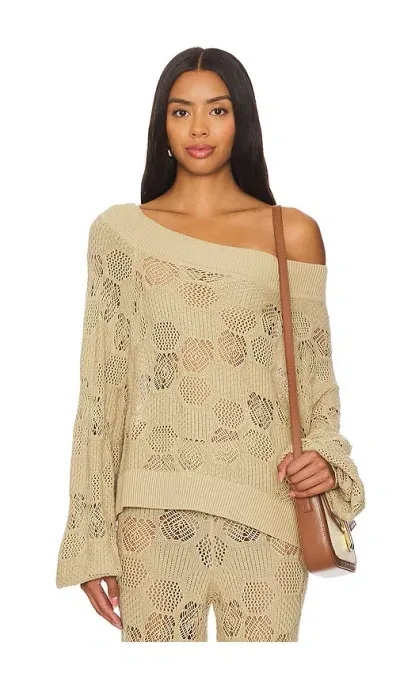 Weworewhat One Shoulder Sweater In Pale Gold