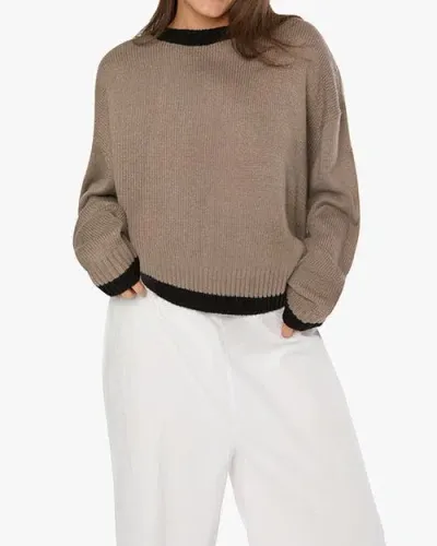 Weworewhat Oversized Crew Neck Sweater In Stone/black