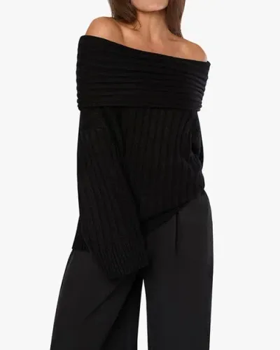 Weworewhat Oversized Off Shoulder Sweater In Black