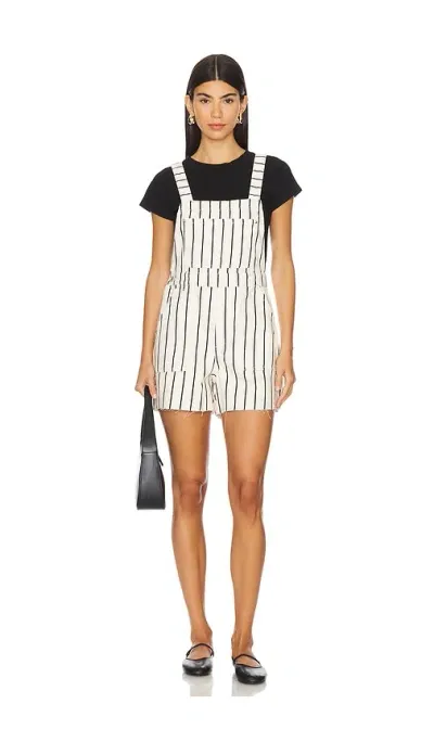 Weworewhat Slit Overall Short In Black & Antique White