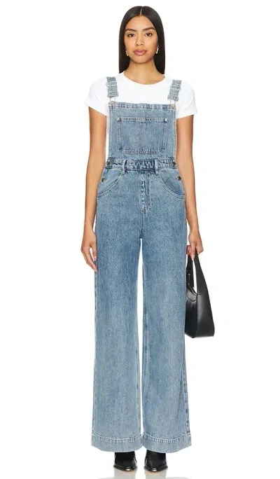 Weworewhat Wide Leg Denim Overall In Blue