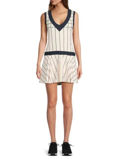 Weworewhat Women's Striped Mini Dress In Off White