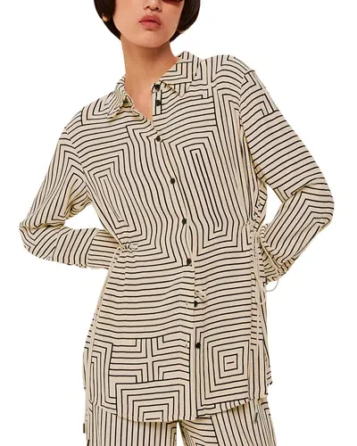 Whistles Angled Stripes Shirt In Ivory/multi