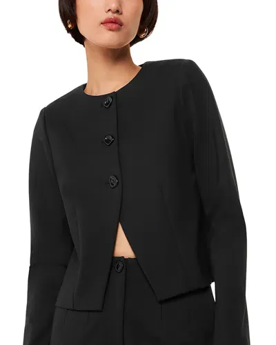 Whistles Anne Ponte Button Jacket In Black