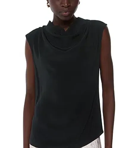 Whistles Crinkle Sleeveless Tank Top In Black