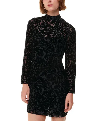 Whistles Embellished Floral Velvet Dress In Black